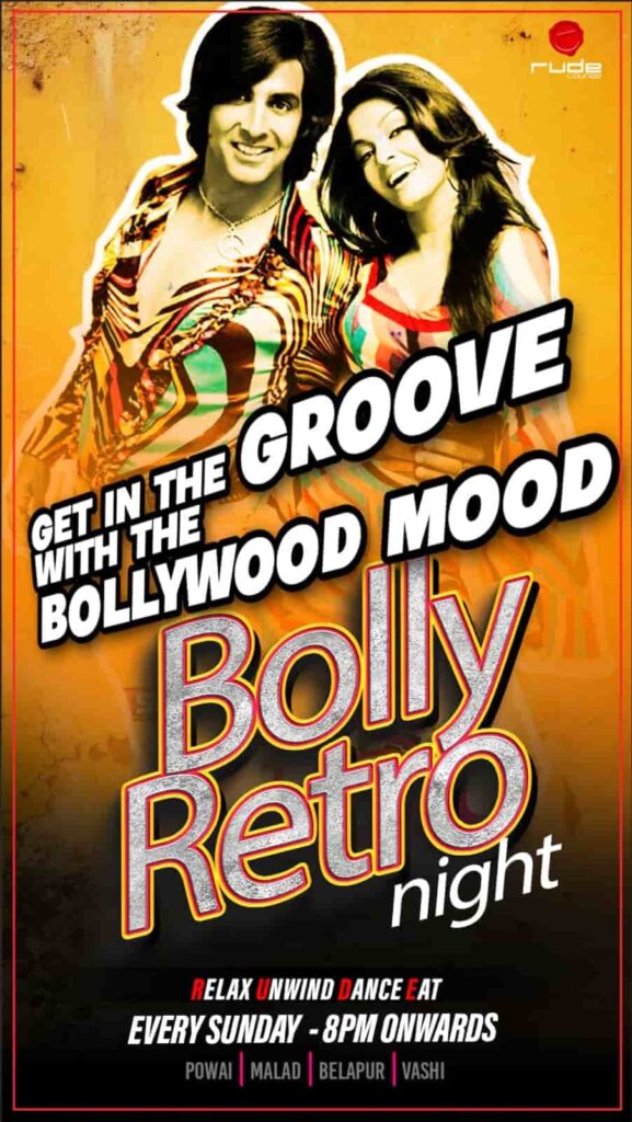 rude lounge bollywood retro night