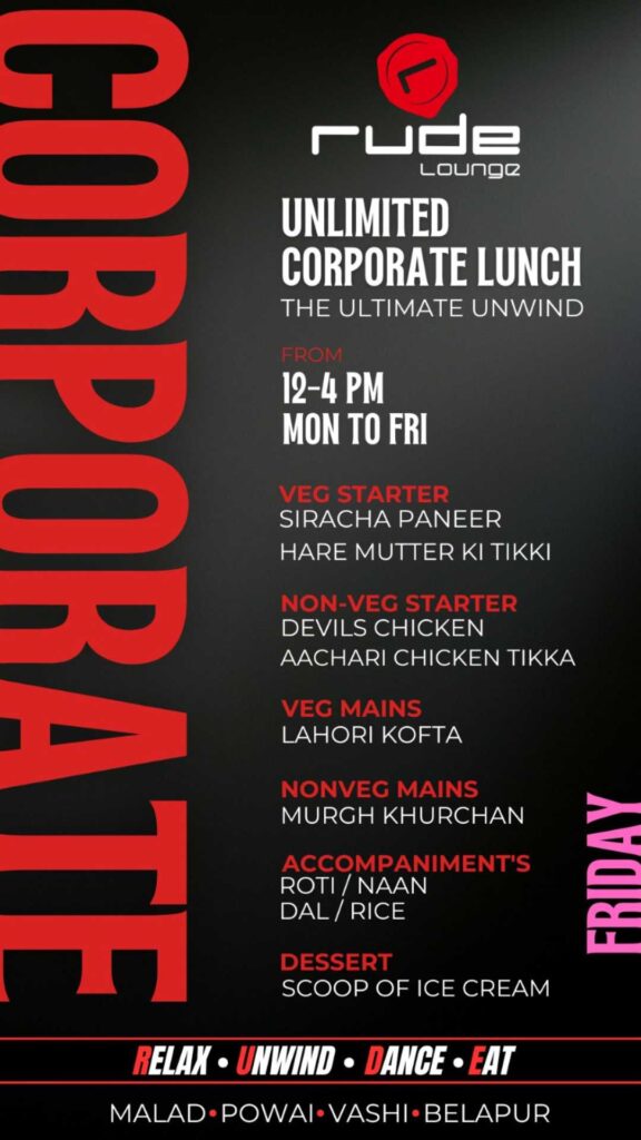 Friday Corporate Lunch Offer