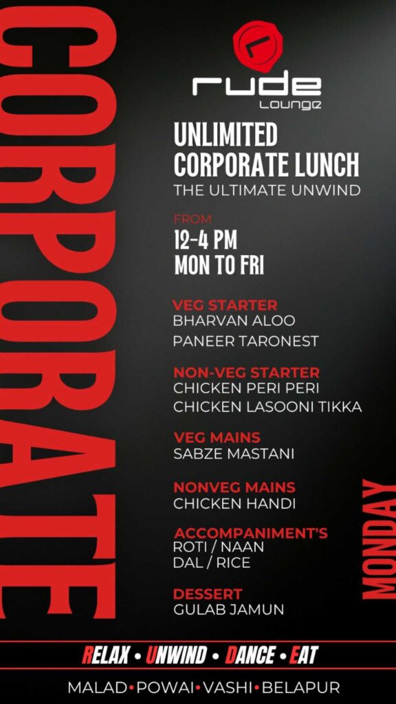 Monday Corporate Lunch Offer