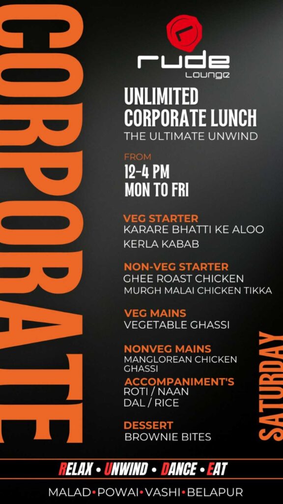 Saturday Corporate Lunch Offer